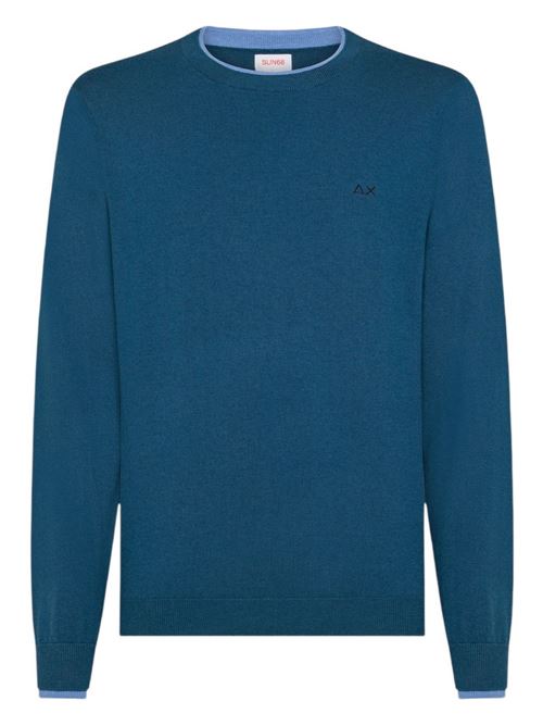 Maglia uomo girocollo blu avio SUN 68 | K4514180